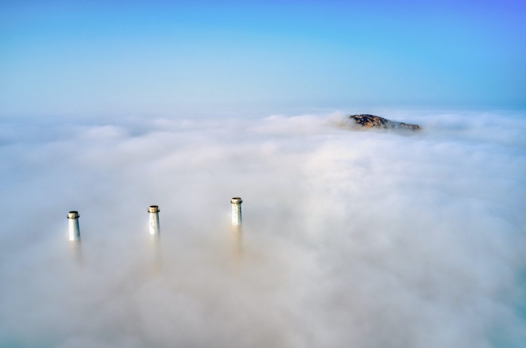 Air quality sky with clouds