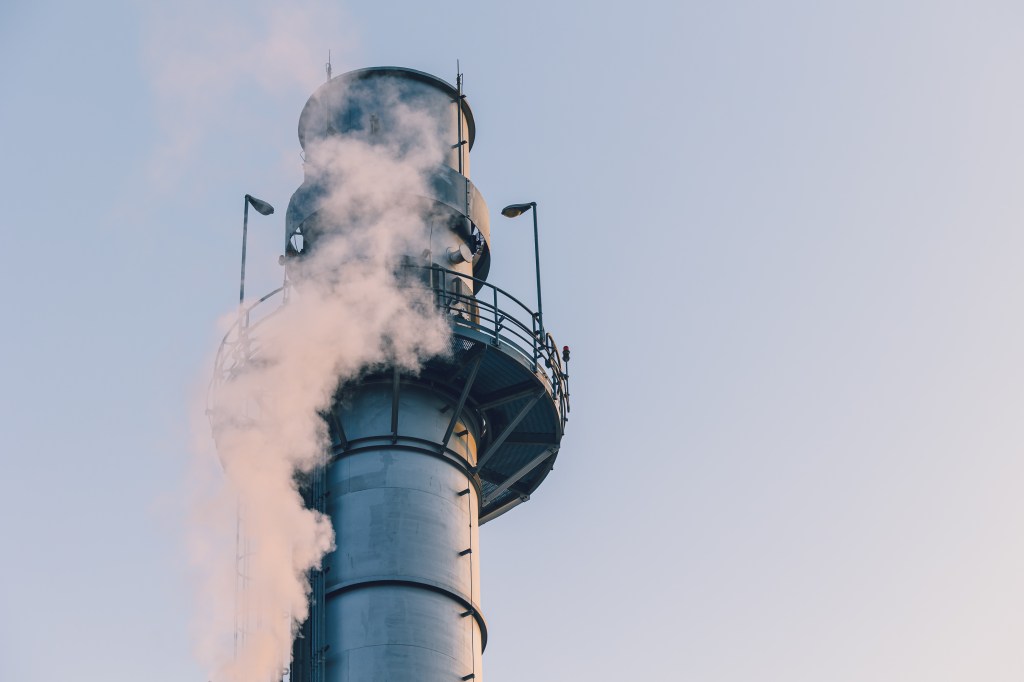 smokestack at petrochemical facility